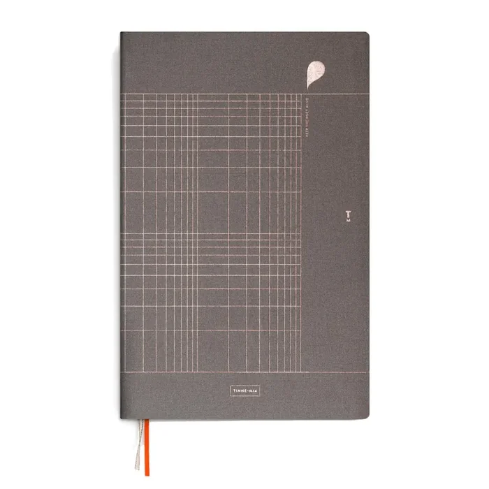 Tinne + Mia – Linen Notebook Seal Brown – Cuaderno rayado A4 (19 x 30 cm)