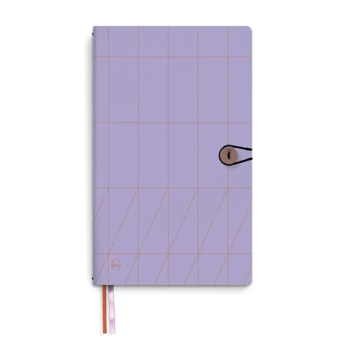 Tinne + Mia – Linnen Notebook with button Lavendula – Multi Cuaderno (12 x 21 cm)