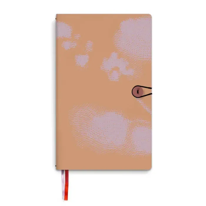 Tinne + Mia – Linnen Notebook with button Orchid Honey – Multi Cuaderno (12 x 21 cm)