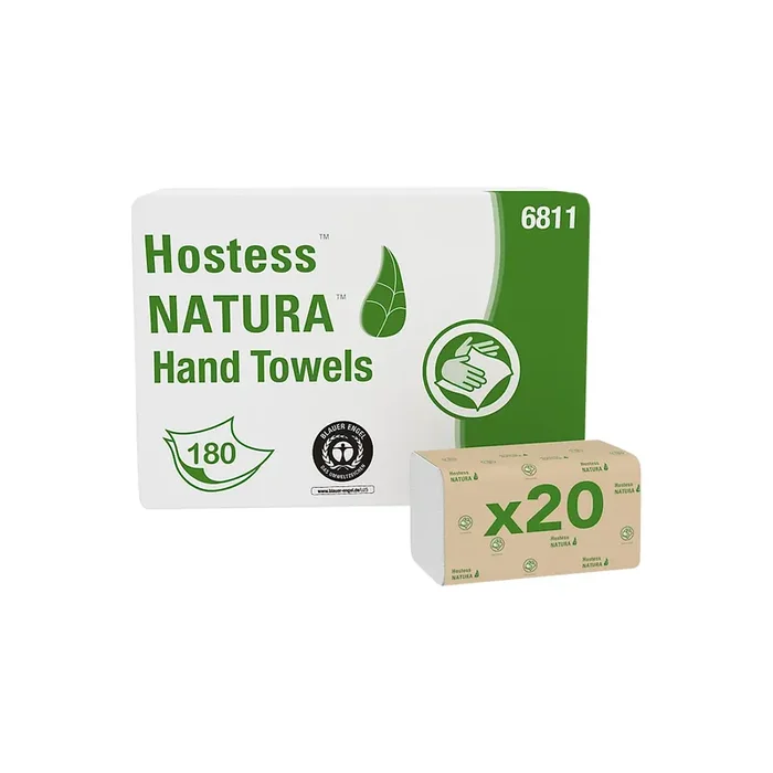 Toallas de papel Kimberly-Clark® Hostess™ Natura™ 6811, plegado en zigzag, 2 capas, 20 x 180 hojas, papel reciclado, gris