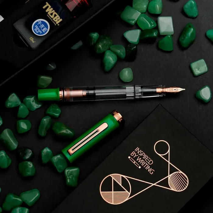 TWSBI – Pluma Estilográfica ECO-T – Set con Tinta – Royal Jade RoseGold