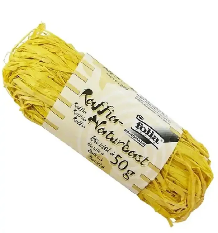 Últimas Unidades Rafia Natural, Amarillo 50 gr.