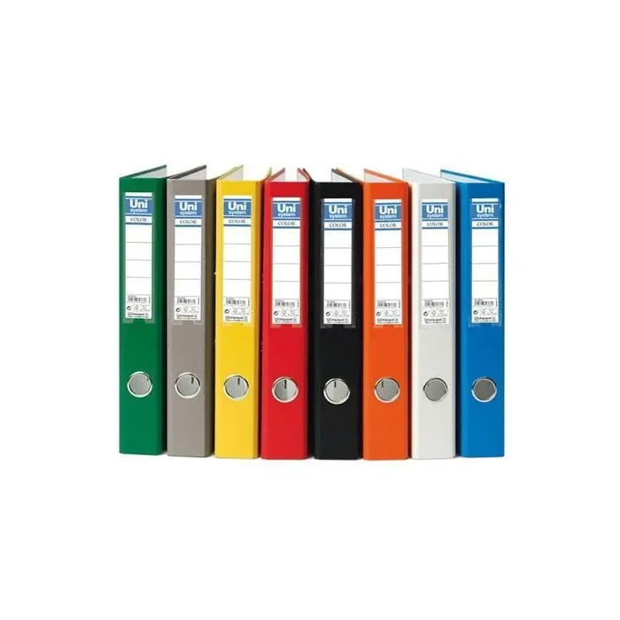 Unisystem Color Archivador Palanca 45mm Cantonera Larga Folio Cartón Forrado Pp Gris Auténtico