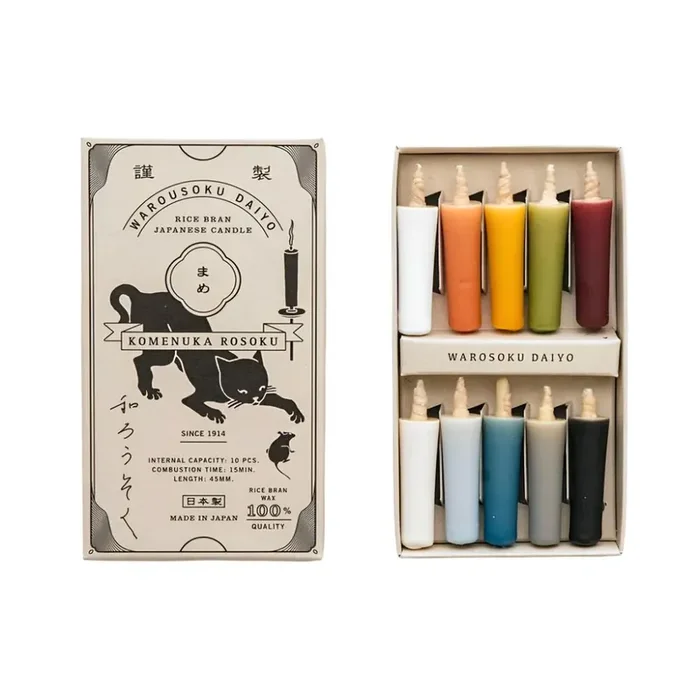 Vela de cera de arroz – Colores tierra – Paquete de 10