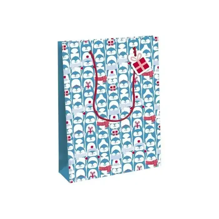 Venta Final Bolsa de Regalo Navidad Clairefontaine Pinguinos 26,5 X 14 X 33 cm
