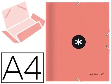 Venta Final Carpeta liderpapel antartik gomas a4 3 solapas carton forrado color coral